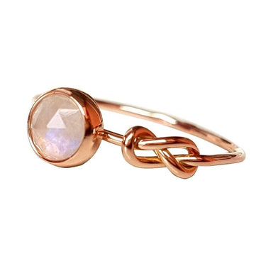 Pink Opal Lucky Knot Infinity Ring-Your Soul Place